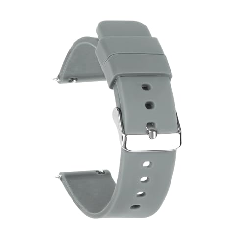 NCSAJCNX Universal Gummi Silikon Armband Männer Frauen Weiche Sport Wasserdichte Smart Uhr Band(Gray,24mm) von NCSAJCNX