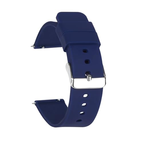 NCSAJCNX Universal Gummi Silikon Armband Männer Frauen Weiche Sport Wasserdichte Smart Uhr Band(Navy Blue,20mm) von NCSAJCNX