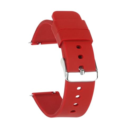 NCSAJCNX Universal Gummi Silikon Armband Männer Frauen Weiche Sport Wasserdichte Smart Uhr Band(Red,12mm) von NCSAJCNX