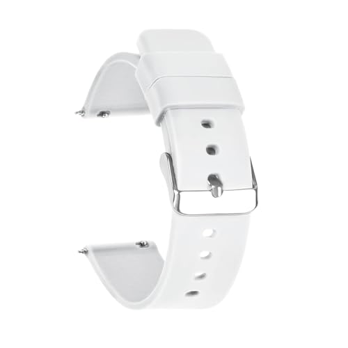 NCSAJCNX Universal Gummi Silikon Armband Männer Frauen Weiche Sport Wasserdichte Smart Uhr Band(White,22mm) von NCSAJCNX
