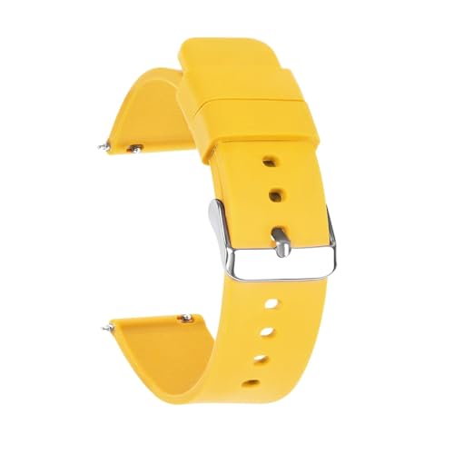 NCSAJCNX Universal Gummi Silikon Armband Männer Frauen Weiche Sport Wasserdichte Smart Uhr Band(Yellow,12mm) von NCSAJCNX