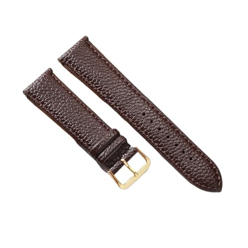 NCSAJCNX Universal Leder Uhrenarmband Riemen for Frauen Silm Armband Metall Gold Silber Schnalle Armbänder(Brown-Gold,14mm) von NCSAJCNX