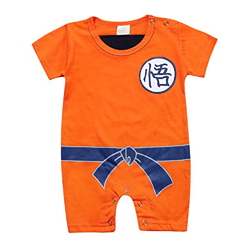 NCTCITY Animes Baby Strampler Kinder Overall Jumpsuit Neugeborenes Spielanzug Onesies mit Druckknopf Sommer Jungen Maedchen Kletterkleidung Cartoon Schlafanzug Super Saiyan Son Goku Son Gohan von NCTCITY