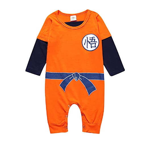 NCTCITY Animes Baby Strampler Kinder Overall Jumpsuit Neugeborenes Spielanzug Onesies mit Druckknopf Sommer Jungen Maedchen Kletterkleidung Cartoon Schlafanzug Super Saiyan Son Goku Son Gohan von NCTCITY