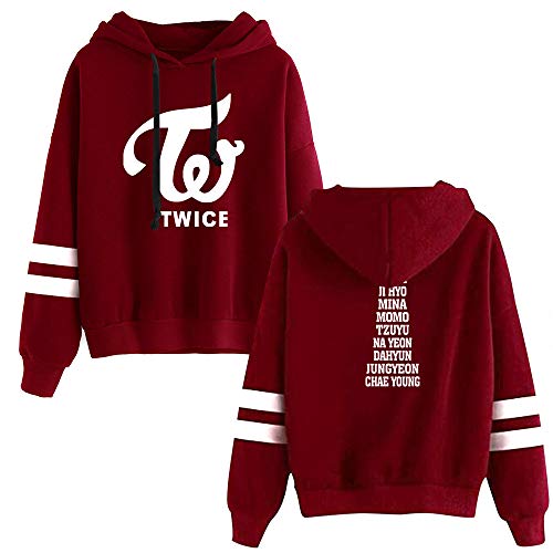 KPOP Twice Kapuzenpullover Loose Sweater Hoodies Hip Hop Sweatshirts Freizeit Tops Mit Kordelzug Für Männer und Frauen NA YEON JUNG YEON MOMO SANA JI Hyo MINA DAHYUN CHAE Young TZUYU von NCTCITY