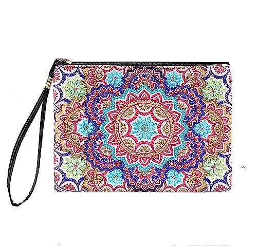 NCTCITY 5D Diamond Art Painting Handbag DIY Schmetterling Mandala Blumen Diamant Malerei Münze Geldbörse Reißverschluss Handtasche Tragbare Reise-Make-up-Tasche für Party Travel von NCTCITY