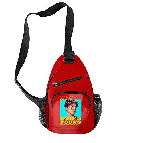 NCTCITY Brusttasche Schleuder Rucksack Umhängetasche Schultertasche Tasche Sporttasche Canvas Crossbody Bag für Reisen Wandern Camping YEOSANG SAN MINGI WOOYOUNG JONGHO von NCTCITY