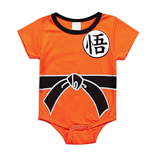 NCTCITY Animes Baby Strampler Kinder Overall Jumpsuit Neugeborenes Spielanzug Onesies mit Druckknopf Sommer Jungen Maedchen Kletterkleidung Cartoon Schlafanzug Super Saiyan Son Goku Son Gohan von NCTCITY