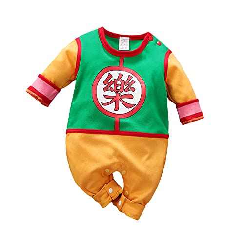 NCTCITY Baby Jungen Mädchen Spielanzug Unisex Bodys Einteiler Overall Neugeborene Strampler Kleinkinder Jumpsuit Anime Cosplay Bodysuit Playwear Onesies mit Druckknopf Luffy Chopper Son Goku von NCTCITY