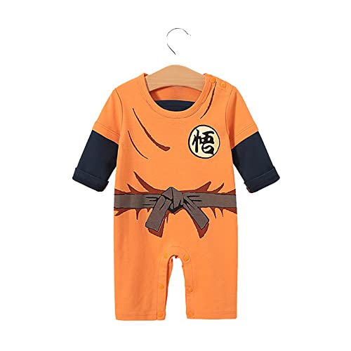 NCTCITY Baby Jungen Mädchen Spielanzug Unisex Bodys Einteiler Overall Neugeborene Strampler Kleinkinder Jumpsuit Anime Cosplay Bodysuit Playwear Onesies mit Druckknopf Luffy Chopper Son Goku von NCTCITY