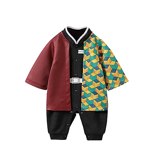 NCTCITY Baby Jungen Mädchen Spielanzug Unisex Bodys Einteiler Overall Neugeborene Strampler Kleinkinder Jumpsuit Anime Cosplay Bodysuit Playwear Onesies mit Druckknopf Luffy Chopper Son Goku von NCTCITY