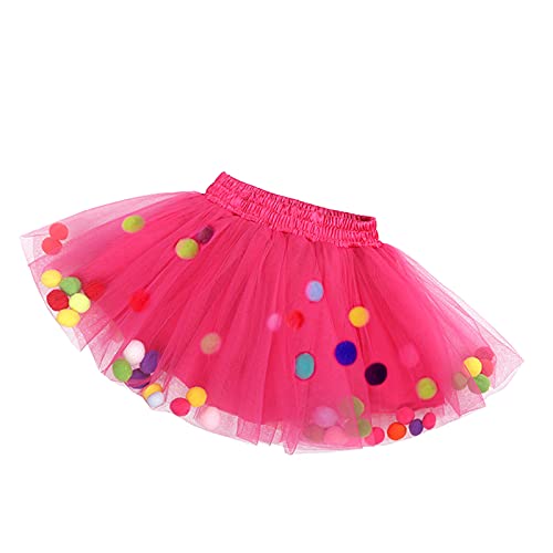 NCTCITY Baby Mädchen Tüllrock Kinder Tanzrock Prinzessin Ballettrock Minirock Tanz Kleid Tutu Pettiskirt mit Pom Pom Balls für Performance Party 1-6 Jahre von NCTCITY