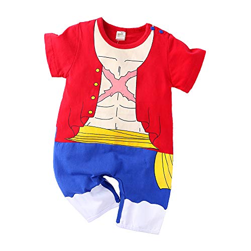 NCTCITY Baby Strampler Kinder Overall Rundhals Jumpsuit Neugeborenes Kleinkind Spielanzug mit Druckknopf Sommer Jungen Mädchen Kurzarm Cartoon Kleidung von NCTCITY
