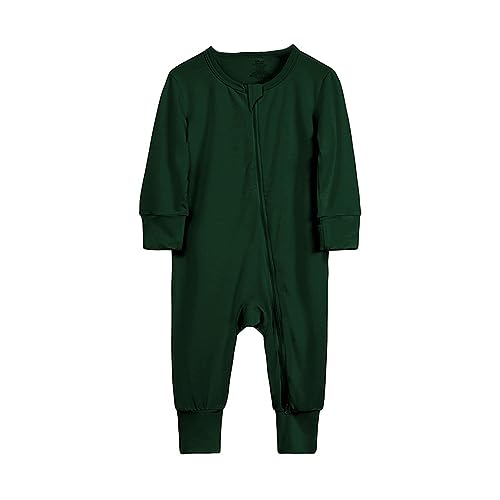 NCTCITY Baby Strampler mit Fuß Kinder Overall Jumpsuit Jungen Maedchen Schlafstrampler Babychlafanzug Neugeborenes Spielanzug Frühling Herbst Schlafanzug 2-Wege-Reißverschluss von NCTCITY