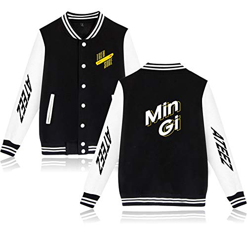 NCTCITY Baseball Jacke Mit der Taste Bedrucken Pullover Langarm Sweatshirts Loose Warme Sweater Tops Für Fans Männer und Frauen Yunho YEOSANG SAN MINGI WOOYOUNG JONGHO von NCTCITY