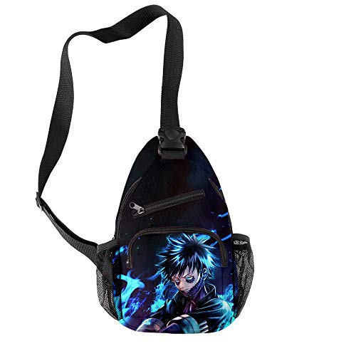 NCTCITY Damen Herren Brusttasche Schleuder Rucksack Umhängetasche Schultertasche Tasche Sporttasche Anime My Hero Academia 3D-Druck Canvas Crossbody Bag für Reisen Wandern Camping von NCTCITY