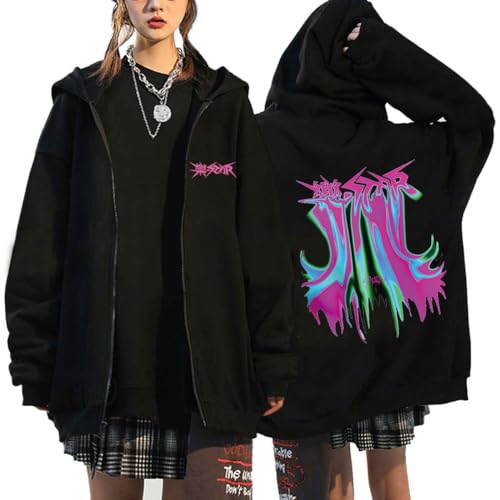 NCTCITY Damen Kapuzenjacke KPOP Stray Kids 樂-Star Y2K E-Girl Zip Up Hoodies Freizeit Streetwear Sweater Langarm Top Harajuku Oversized Jacke Sweatshirt SKZ BangChan Changbin Hyunjin Han Felix von NCTCITY