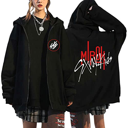 NCTCITY Damen Kapuzenjacke KPOP Stray Kids Y2K E-Girl Zip Up Hoodies Freizeit Streetwear Sweater Langarm Top Harajuku Oversized Jacke Sweatshirt 5-Star MANIAC NOEASY MIROH Hyunjin Han Felix Jisung von NCTCITY