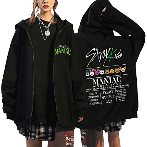 NCTCITY Damen Kapuzenjacke KPOP Stray Kids Y2K E-Girl Zip Up Hoodies Freizeit Streetwear Sweater Langarm Top Harajuku Oversized Jacke Sweatshirt 5-Star MANIAC NOEASY MIROH Hyunjin Han Felix Jisung von NCTCITY