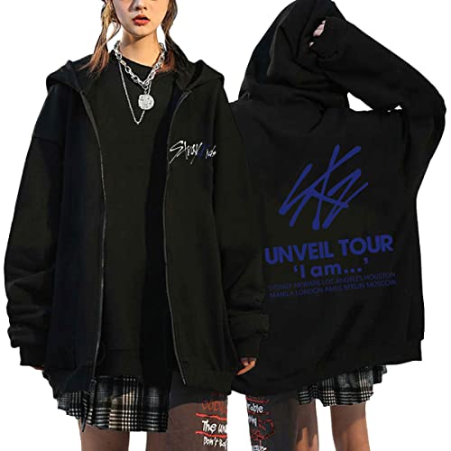 NCTCITY Damen Kapuzenjacke KPOP Stray Kids Y2K E-Girl Zip Up Hoodies Freizeit Streetwear Sweater Langarm Top Harajuku Oversized Jacke Sweatshirt 5-Star MANIAC NOEASY MIROH Hyunjin Han Felix Jisung von NCTCITY