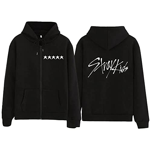 NCTCITY Damen Kapuzenjacke KPOP Stray Kids Y2K E-Girl Zip Up Hoodies The 3rd Album 5-Star Freizeit Streetwear Sweater Langarm Top Harajuku Oversized Jacke Sweatshirt BangChan Hyunjin Han Felix von NCTCITY