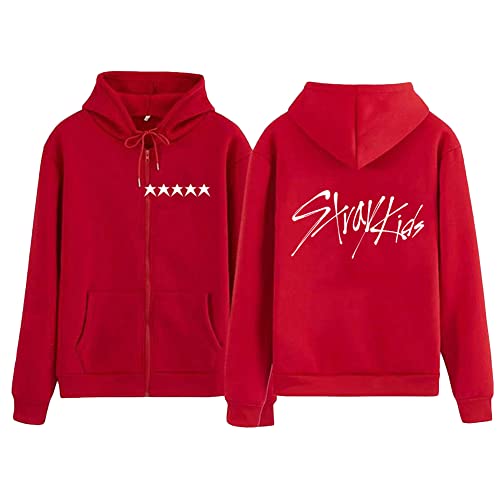 NCTCITY Damen Kapuzenjacke KPOP Stray Kids Y2K E-Girl Zip Up Hoodies The 3rd Album 5-Star Freizeit Streetwear Sweater Langarm Top Harajuku Oversized Jacke Sweatshirt BangChan Hyunjin Han Felix von NCTCITY