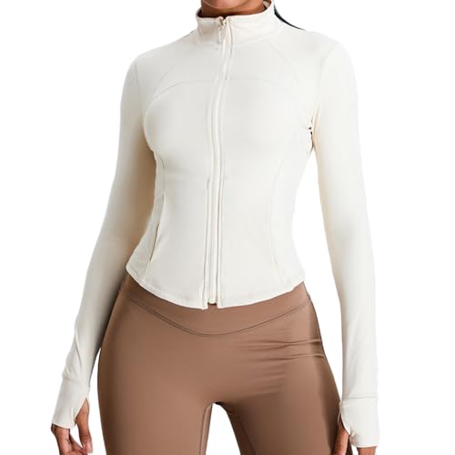 NCTCITY Damen Laufjacke Sportjacke Atmungsaktive Langarm Gym Tops Running-Jacken mit Tasche Full Zip Yoga Frauenjacke Workout Fitness Oberteil Slim Fit Trainingsjacke mit Daumenlöchern NCTCITY Damen Laufjacke Sportjacke Atmungsaktive Langarm Gym Tops Running-Jacken mit Tasche Full Zip Yoga Frauenjacke Workout Fitness Oberteil Slim Fit Trainingsjacke mit Daumenlöchern von NCTCITY