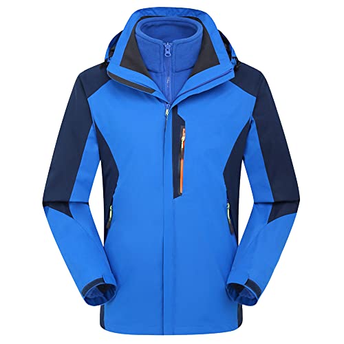NCTCITY Damen Softshelljacke 3 in 1 Wasserdicht Winterjacke Skijacke Herren Funktionsjacke Warm Fleecejacke Regenjacke Atmungsaktiv Winddichte Wanderjacke Freizeitjacke mit Kapuze Outdoormantel von NCTCITY