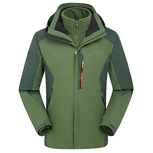 NCTCITY Damen Softshelljacke 3 in 1 Wasserdicht Winterjacke Skijacke Herren Funktionsjacke Warm Fleecejacke Regenjacke Atmungsaktiv Winddichte Wanderjacke Freizeitjacke mit Kapuze Outdoormantel von NCTCITY