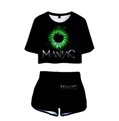 NCTCITY Damen T-Shirts und Hosen Set Stray Kids Shorts Sommer Crop Tops Anzug MAXIDENT 3D Drucken Hip Hop Sexy Oberteile Sport Hemd Kurze Hose Set BangChan Changbin Hyunjin Felix Seungmin Jeongin von NCTCITY