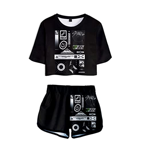 NCTCITY Damen T-Shirts und Hosen Set Stray Kids Shorts Sommer Crop Tops Anzug MAXIDENT 3D Drucken Hip Hop Sexy Oberteile Sport Hemd Kurze Hose Set BangChan Changbin Hyunjin Felix Seungmin Jeongin NCTCITY Damen T-Shirts und Hosen Set Stray Kids Shorts Sommer Crop Tops Anzug MAXIDENT 3D Drucken Hip Hop Sexy Oberteile Sport Hemd Kurze Hose Set BangChan Changbin Hyunjin Felix Seungmin Jeongin von NCTCITY