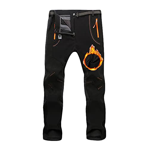NCTCITY Damen Wanderhose Wasserdicht Atmungsaktiv Softshellhose Thermohose Gefütterte Outdoorhose Winddicht Gefüttert Skihose Warm Verdickte Snowboardhose Winter Trekkinghose Funktionshose von NCTCITY