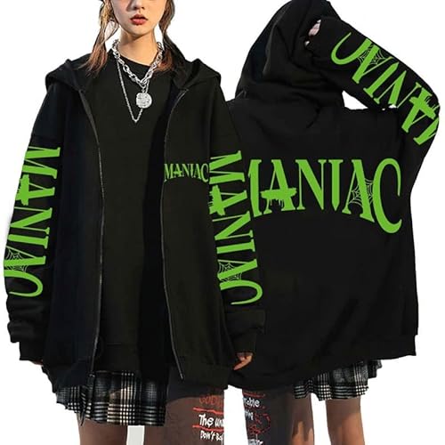 NCTCITY Herren Damen Kapuzenjacke Stray Kids Y2K Zip Hoodie MANIAC Bedrucken Lose Freizeit Streetwear Sweater Langarm Top Oversized Sweatshirt BangChan Hyunjin Han Felix Seungmin I.N von NCTCITY