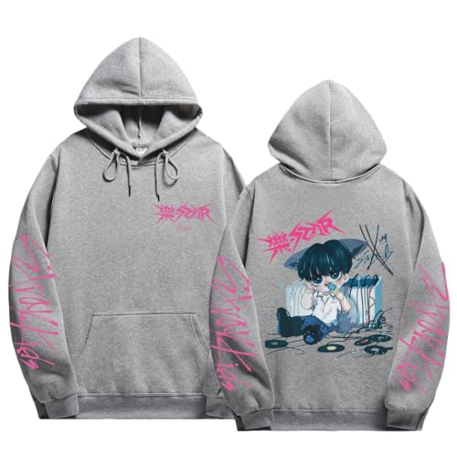 NCTCITY Herren Damen Kapuzenpullover Freizeit Hoodie Sweatshirt KPOP Stray Kids 樂-Star Bedrucken Niedlicher Cartoon Langarm Streetwear Tops SKZ BangChan Lee Know Changbin Hyunjin Han Felix von NCTCITY