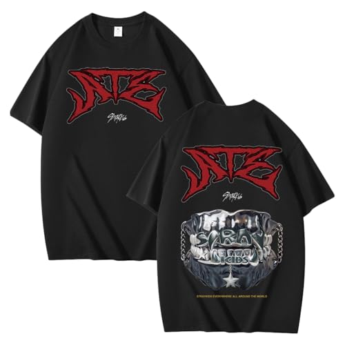 NCTCITY Herren Damen T-Shirt Stray Kids Dominate Bedruckte Beiläufige Tops Harajuku Kurzarm Baumwolle Lose Oberteile BangChan Lee Know Changbin Hyunjin Han Felix Seungmin I.N von NCTCITY