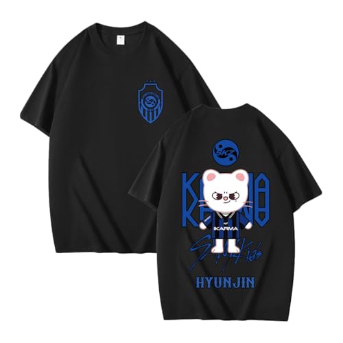 NCTCITY Herren Damen T-Shirt Stray Kids Karma süßes Cartoon-Tier Gedruckt Beiläufige Tops Baumwolle Harajuku Kurzarm Oberteile BangChan Lee Know Changbin Hyunjin Han Felix Seungmin I.N von NCTCITY
