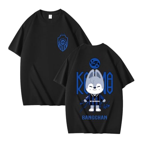 NCTCITY Herren Damen T-Shirt Stray Kids Karma süßes Cartoon-Tier Gedruckt Beiläufige Tops Baumwolle Harajuku Kurzarm Oberteile BangChan Lee Know Changbin Hyunjin Han Felix Seungmin I.N von NCTCITY