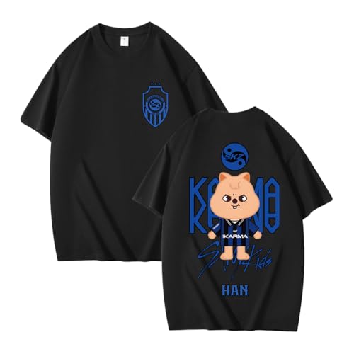 NCTCITY Herren Damen T-Shirt Stray Kids Karma süßes Cartoon-Tier Gedruckt Beiläufige Tops Baumwolle Harajuku Kurzarm Oberteile BangChan Lee Know Changbin Hyunjin Han Felix Seungmin I.N von NCTCITY