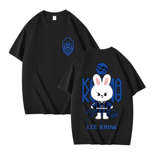 NCTCITY Herren Damen T-Shirt Stray Kids Karma süßes Cartoon-Tier Gedruckt Beiläufige Tops Baumwolle Harajuku Kurzarm Oberteile BangChan Lee Know Changbin Hyunjin Han Felix Seungmin I.N von NCTCITY