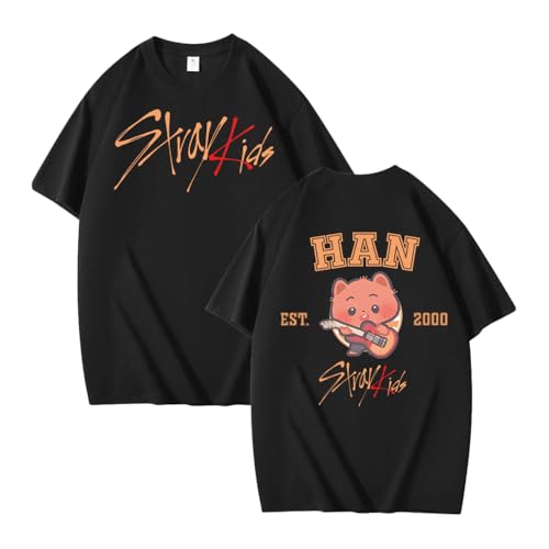 NCTCITY Herren Damen T-Shirt Stray Kids Niedliche Karikatur Gedruckt Beiläufige Tops Harajuku Kurzarm Lose Oberteile BangChan Lee Know Changbin Hyunjin Han Felix Seungmin I.N von NCTCITY