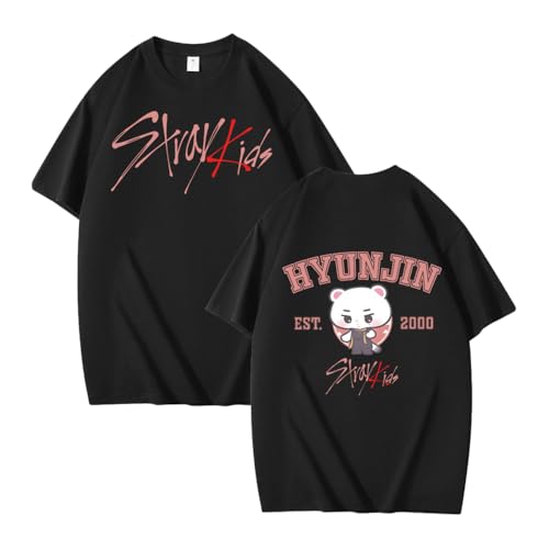 NCTCITY Herren Damen T-Shirt Stray Kids Niedliche Karikatur Gedruckt Beiläufige Tops Harajuku Kurzarm Lose Oberteile BangChan Lee Know Changbin Hyunjin Han Felix Seungmin I.N von NCTCITY