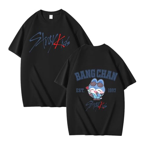 NCTCITY Herren Damen T-Shirt Stray Kids Niedliche Karikatur Gedruckt Beiläufige Tops Harajuku Kurzarm Lose Oberteile BangChan Lee Know Changbin Hyunjin Han Felix Seungmin I.N von NCTCITY
