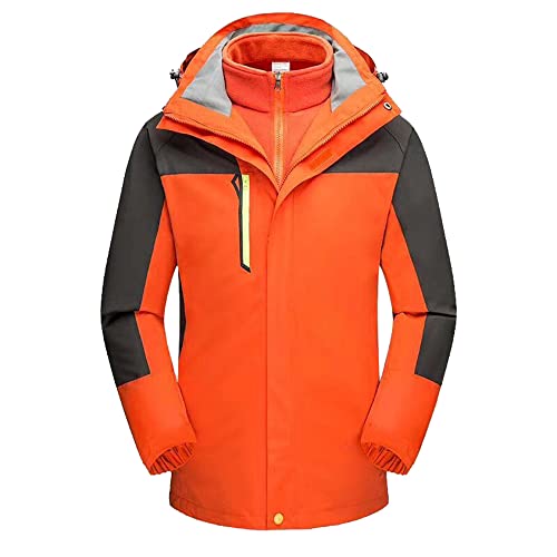 NCTCITY Herren Softshelljacke 3 in 1 Wasserdicht Winterjacke Skijacke Funktionsjacke Warm Fleecejacke Regenjacke Atmungsaktiv Winddichte Wanderjacke Freizeitjacke mit Kapuze Camping Outdoormantel von NCTCITY