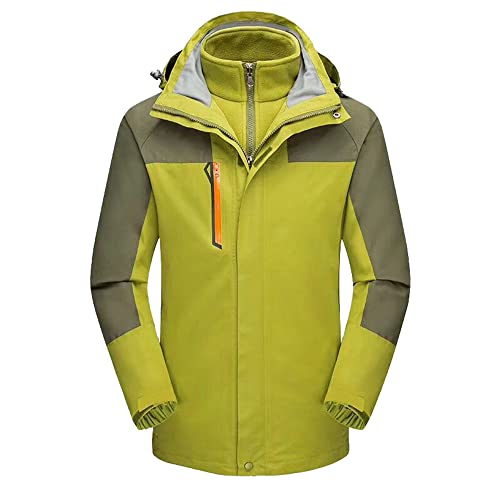 NCTCITY Herren Softshelljacke 3 in 1 Wasserdicht Winterjacke Skijacke Funktionsjacke Warm Fleecejacke Regenjacke Atmungsaktiv Winddichte Wanderjacke Freizeitjacke mit Kapuze Camping Outdoormantel von NCTCITY