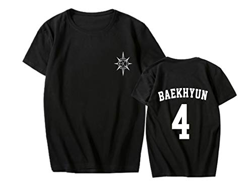 NCTCITY KPOP EXO T-Shirt Exploration Bedrucktes Sommer Unisex Baumwolle Beiläufige Lose Tops Rundhals Kurzarm T-Shirts Xiumin Suho Lay Baekhyun CHEN Chanyeol D.O. Kai Sehun von NCTCITY