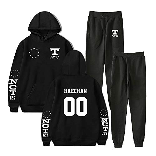 NCTCITY KPOP NCT 127 Trainingsanzug 2 Stück Bekleidungsset Sportswear Kapuzenpullover Lange Ärmel Hoodie Top + Lange Hose Sportanzug Unisex NEO Zone Bedrucken Jogginganzug Taeil HAECHAN JAEHYUN von NCTCITY