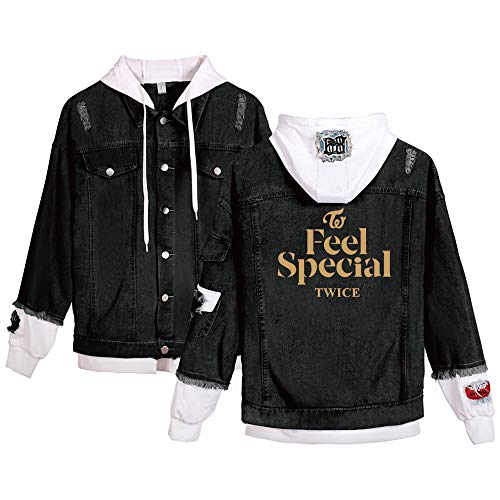 NCTCITY KPOP Twice Jeansjacke Freizeit Kapuzenjacke Ripped Kapuzenpullover Denim Coat Knopfleiste Hooded Sweatshirts Feel Special NA YEON JUNG YEON MOMO SANA JI Hyo MINA DAHYUN CHAE Young TZUYU NCTCITY KPOP Twice Jeansjacke Freizeit Kapuzenjacke Ripped Kapuzenpullover Denim Coat Knopfleiste Hooded Sweatshirts Feel Special NA YEON JUNG YEON MOMO SANA JI Hyo MINA DAHYUN CHAE Young TZUYU von NCTCITY