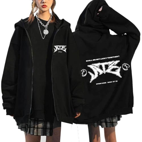 NCTCITY Kapuzenjacke Stray Kids ATE Y2K E-Girl Zip Up Hoodies Freizeit Streetwear Sweater Langarm Top Harajuku Jacke Sweatshirt BangChan Lee Know Changbin Hyunjin Han Felix Seungmin I.N von NCTCITY