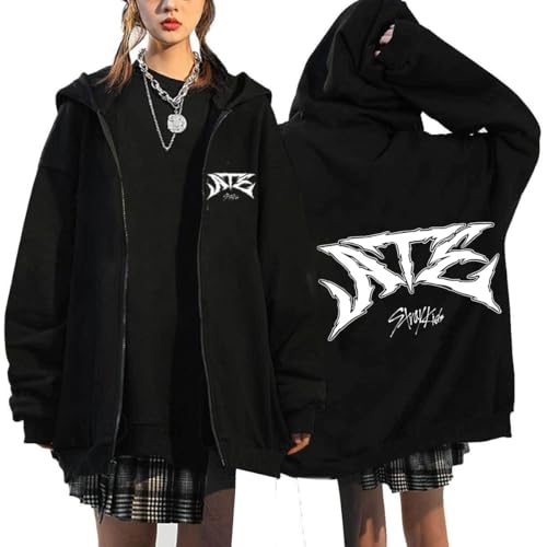 NCTCITY Kapuzenjacke Stray Kids ATE Y2K E-Girl Zip Up Hoodies Freizeit Streetwear Sweater Langarm Top Harajuku Jacke Sweatshirt BangChan Lee Know Changbin Hyunjin Han Felix Seungmin I.N von NCTCITY