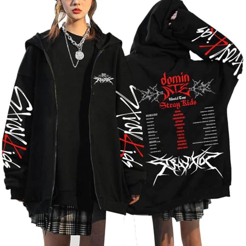 NCTCITY Kapuzenjacke Stray Kids ATE Y2K E-Girl Zip Up Hoodies Freizeit Streetwear Sweater Langarm Top Harajuku Jacke Sweatshirt BangChan Lee Know Changbin Hyunjin Han Felix Seungmin I.N von NCTCITY